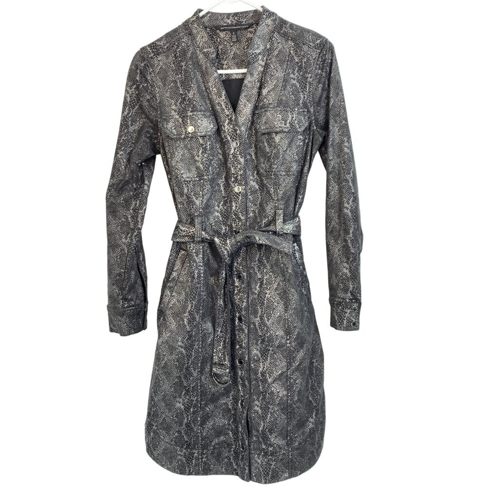 White House Black Market Gray Long Sleeve Dress